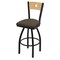 Holland Bar Stool Co 25" Swivel Counter Stool, Black Wrinkle, Nat Back, Canter Earth Seat 83025BWNatMplB006 - alternate 1